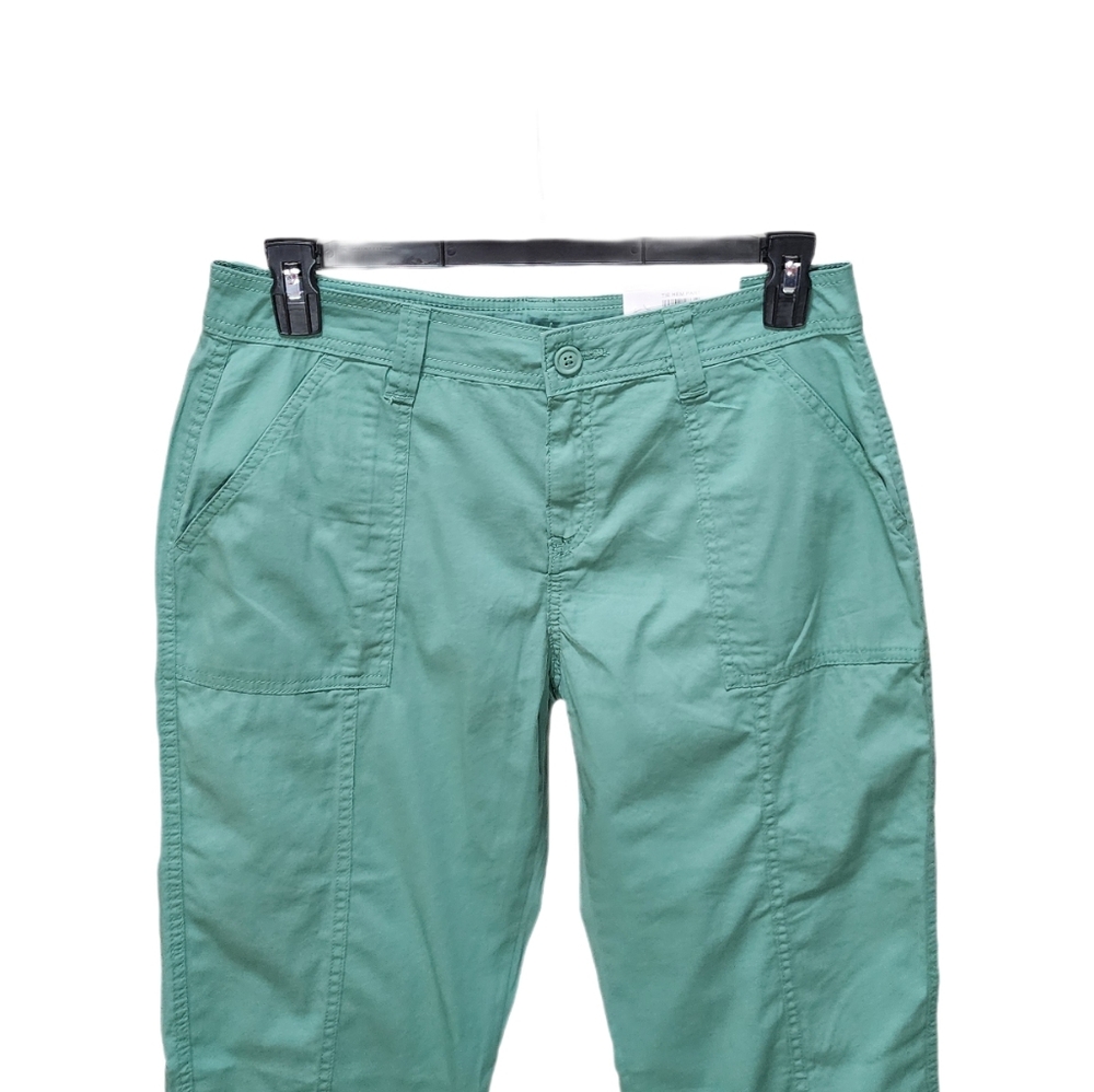 Style & Co Petite Mid-Rise Tie-Hem Capri Pants Straight Leg Kendal Green 12P 14P - Picture 6 of 13
